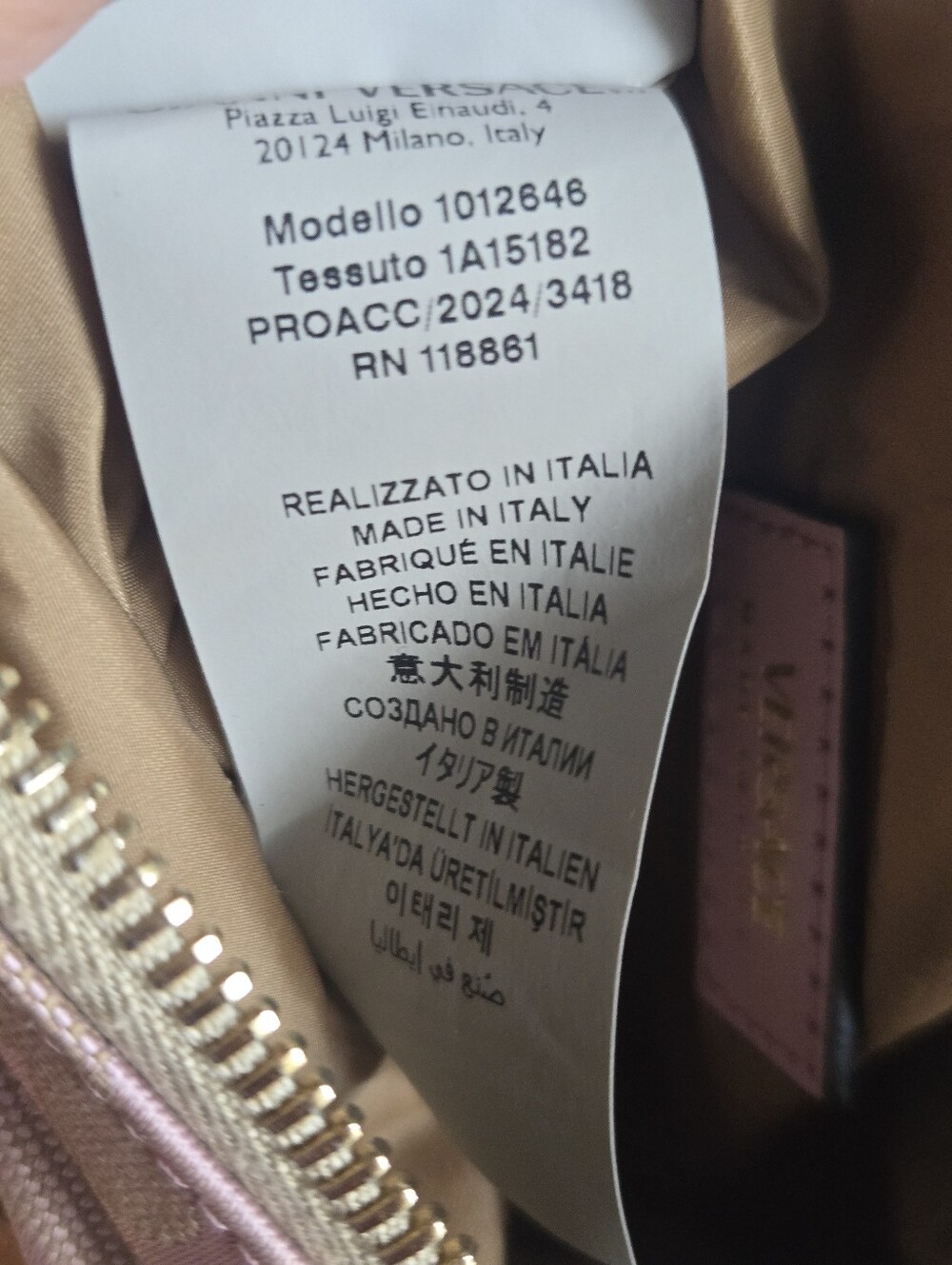 EUC Versace Pink Logo Print Jaquard Mini Baguette Bag With Strap - Picture 11 of 15